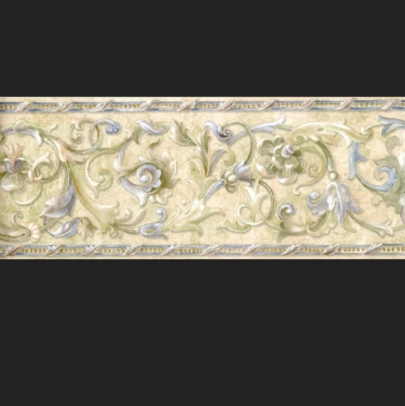 RESERVED Wallpaper Border Acanthus Leaf Scroll 3 ROLLS - Picture 3 of 6